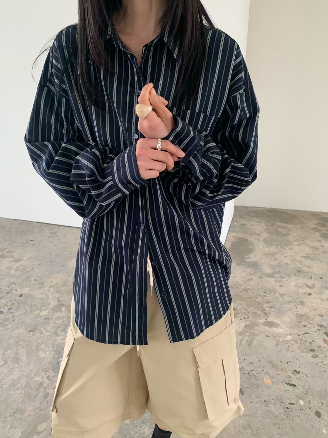 221291 直紋長袖恤