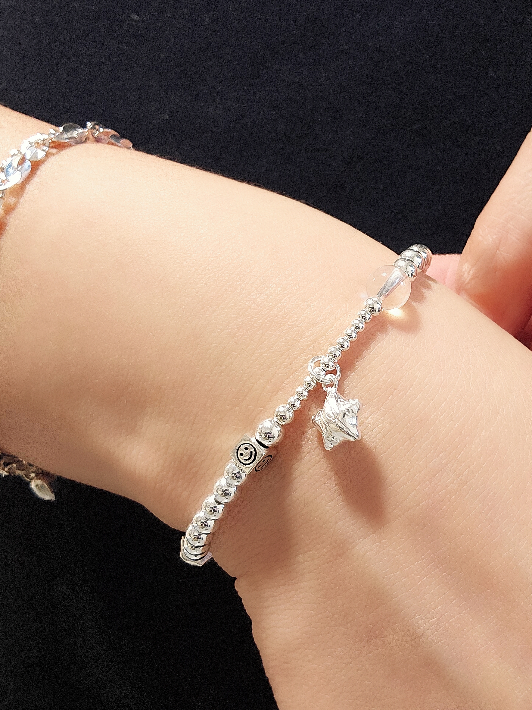 S925 -  *MH0035* Chrome Smile Bracelet 