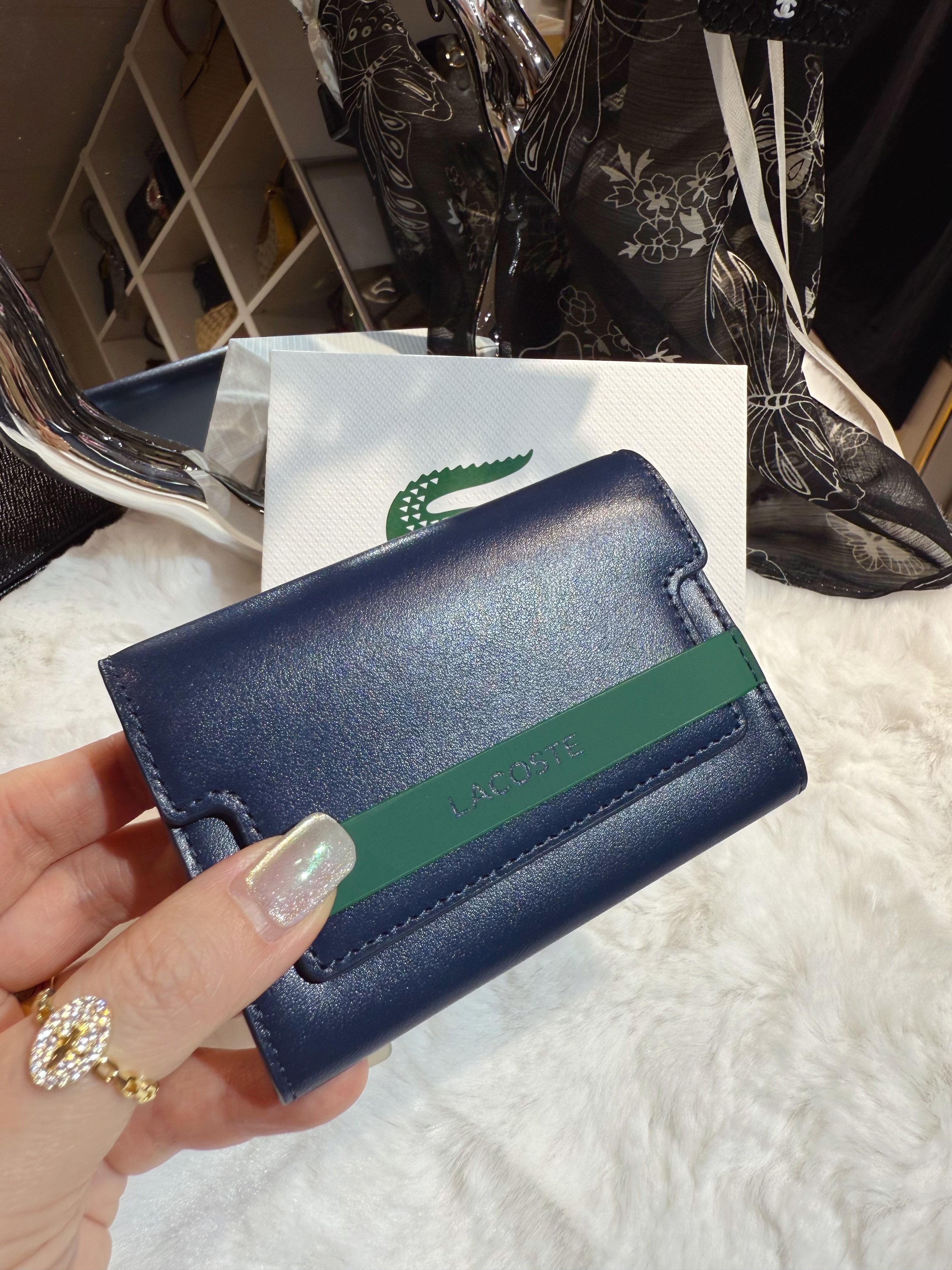 Lacoste card case navy