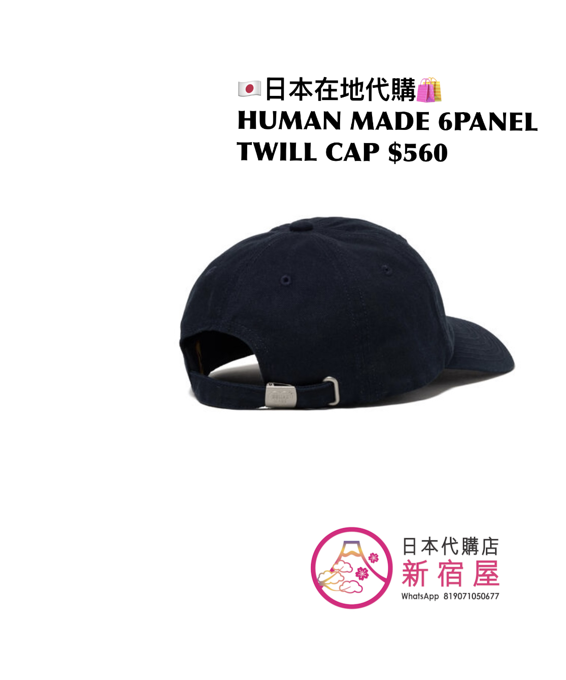 HUMAN MADE 6PANEL TWILL CAP