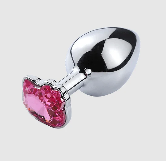 Hello kitty 粉鑽金屬肛塞-中