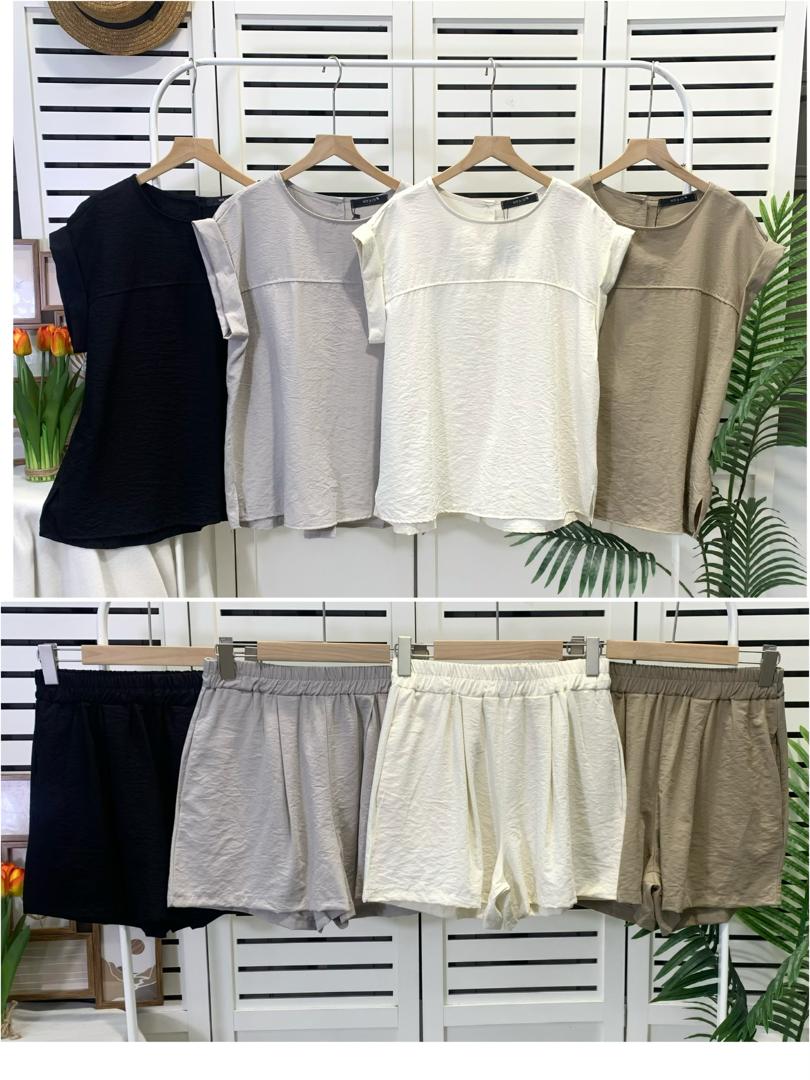 8173 Round Neck Back Button With RB S/Pant 