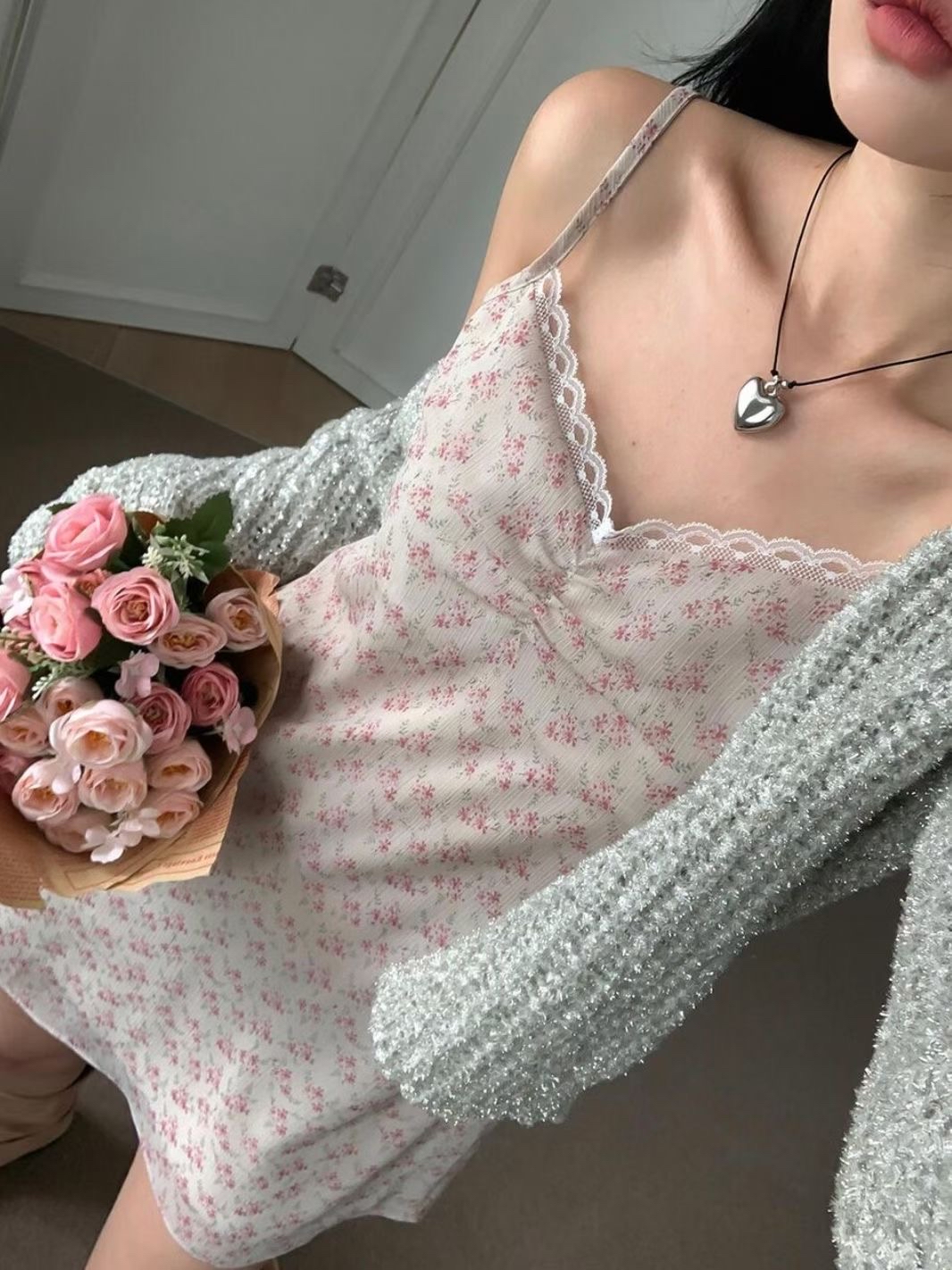 【🌷🖤打卡必選！少女感Lace輕砂碎花裙】Bloosom Day Ops(兩色入)