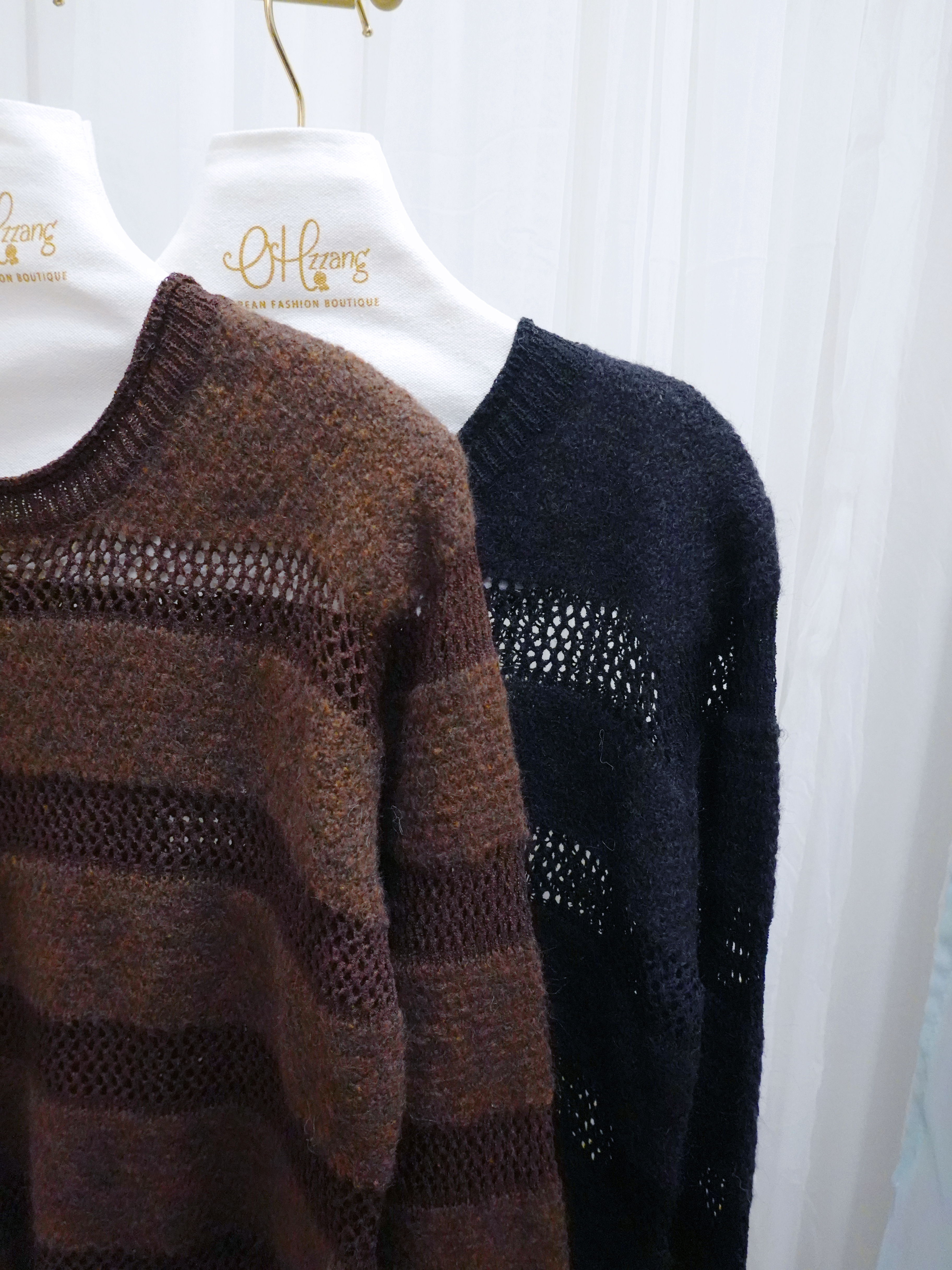 TOP02_11 通花橫間冷衫 (3色)