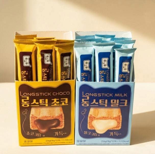 韓國🇰🇷直送✈️Longstick爆漿牛奶巧克力夾心餅乾(一盒12入)