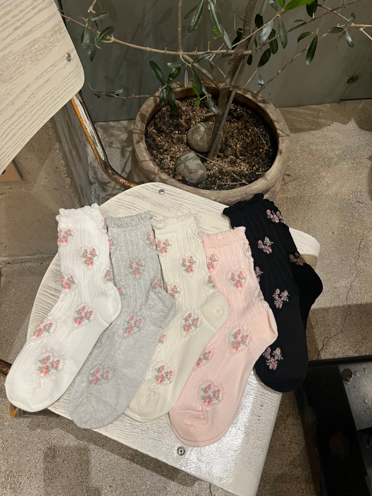 KKY Heart Rose high socks
