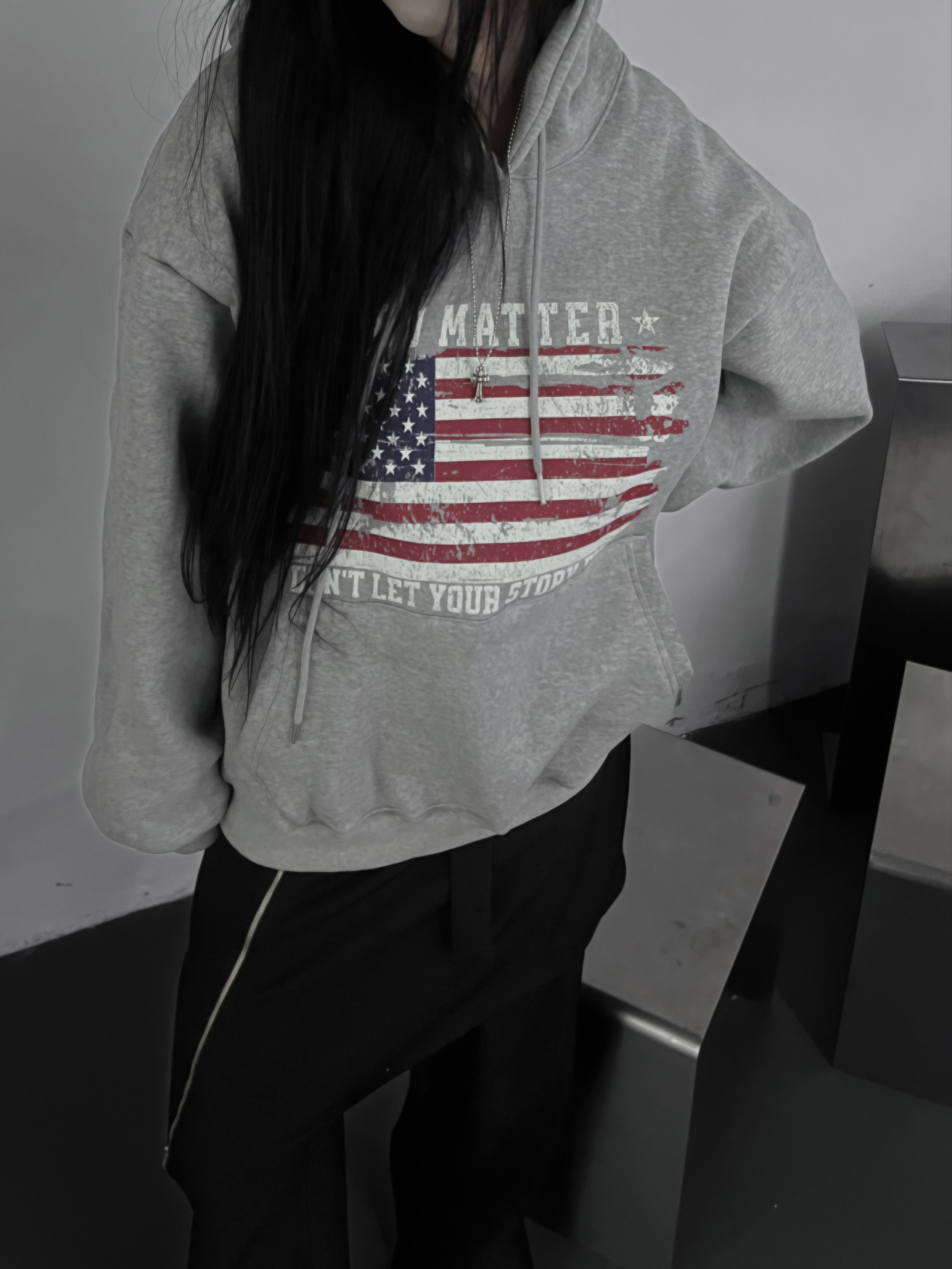 American Flag Oversized Hoodie(Unisex)