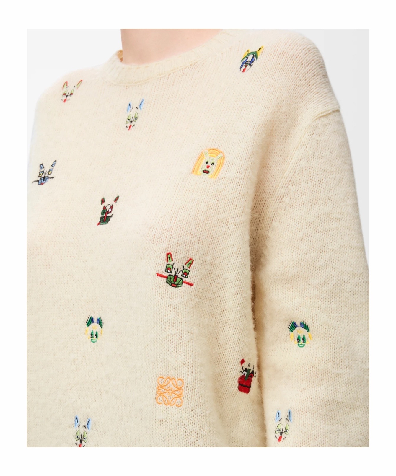 Loewe 女士 LOEWE x Louis Wain长袖羊毛毛衣XS S M L码模特身高 178 CM，身穿 S 码 