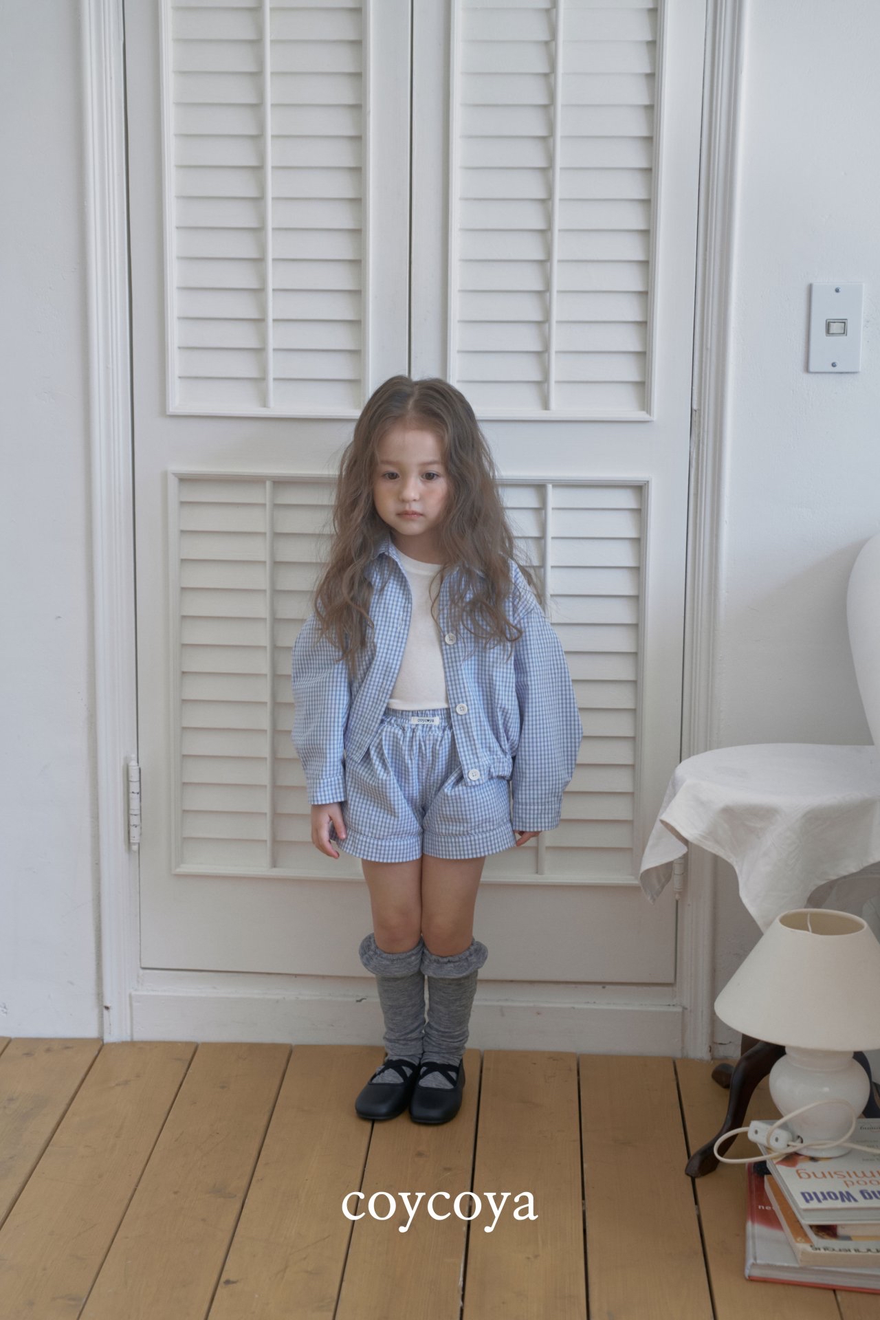 🌸預訂 韓國直送🌸🇰🇷COYCOYA兩色格紋寬鬆翻領襯衫開襟外套