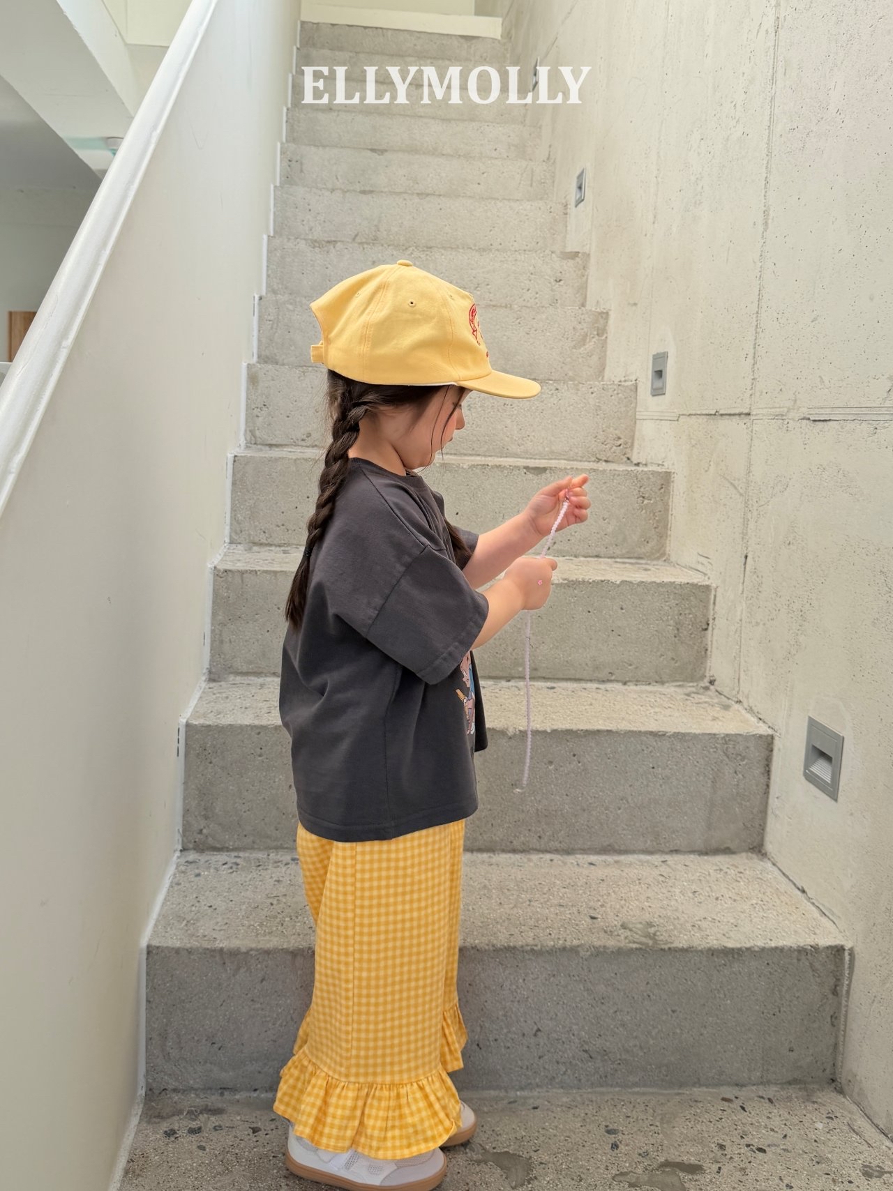 Ellymolly | Check pants(yellow size 9(110-115)
