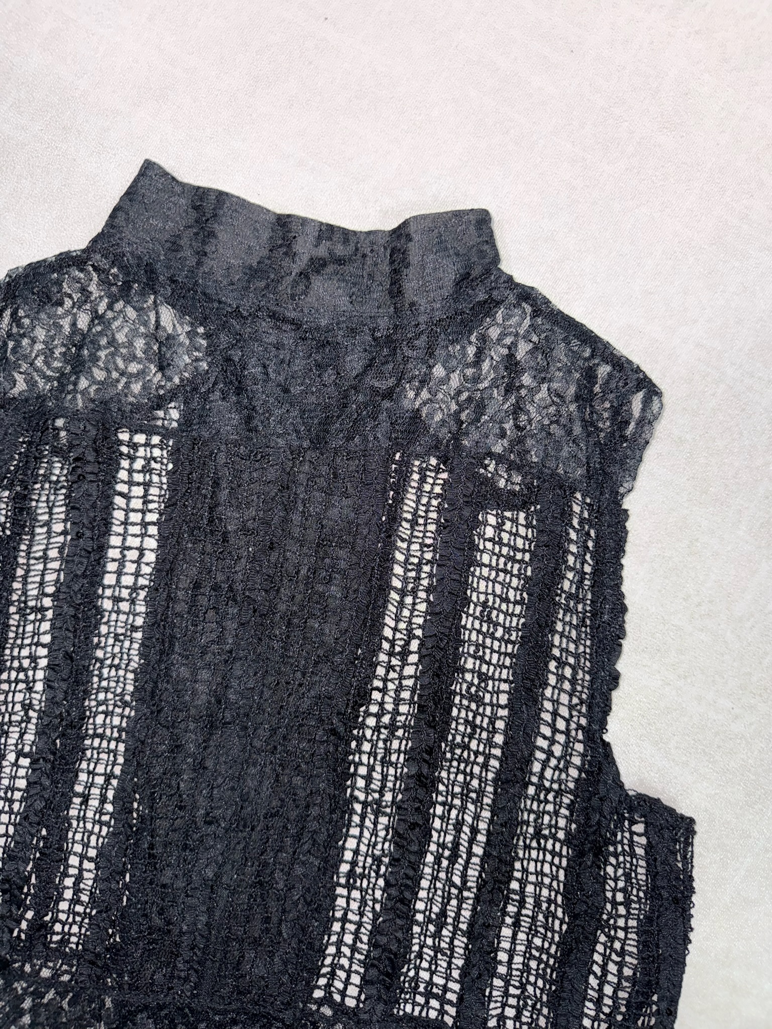 Vintage Lace Sheer Striped Outer