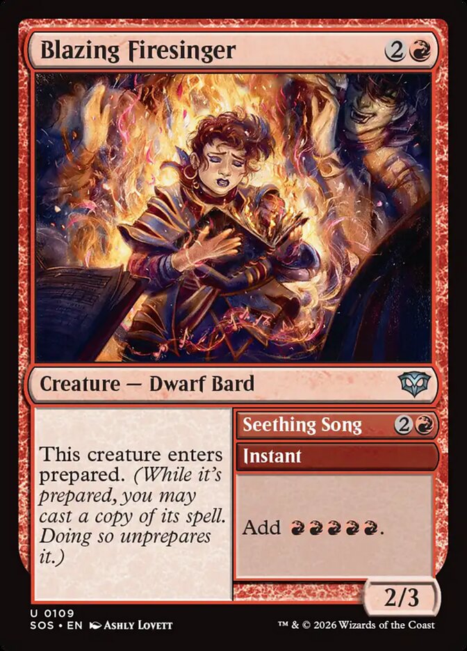 [EN] [Foil] Blazing Firesinger // Seething Song [SOS-109] U