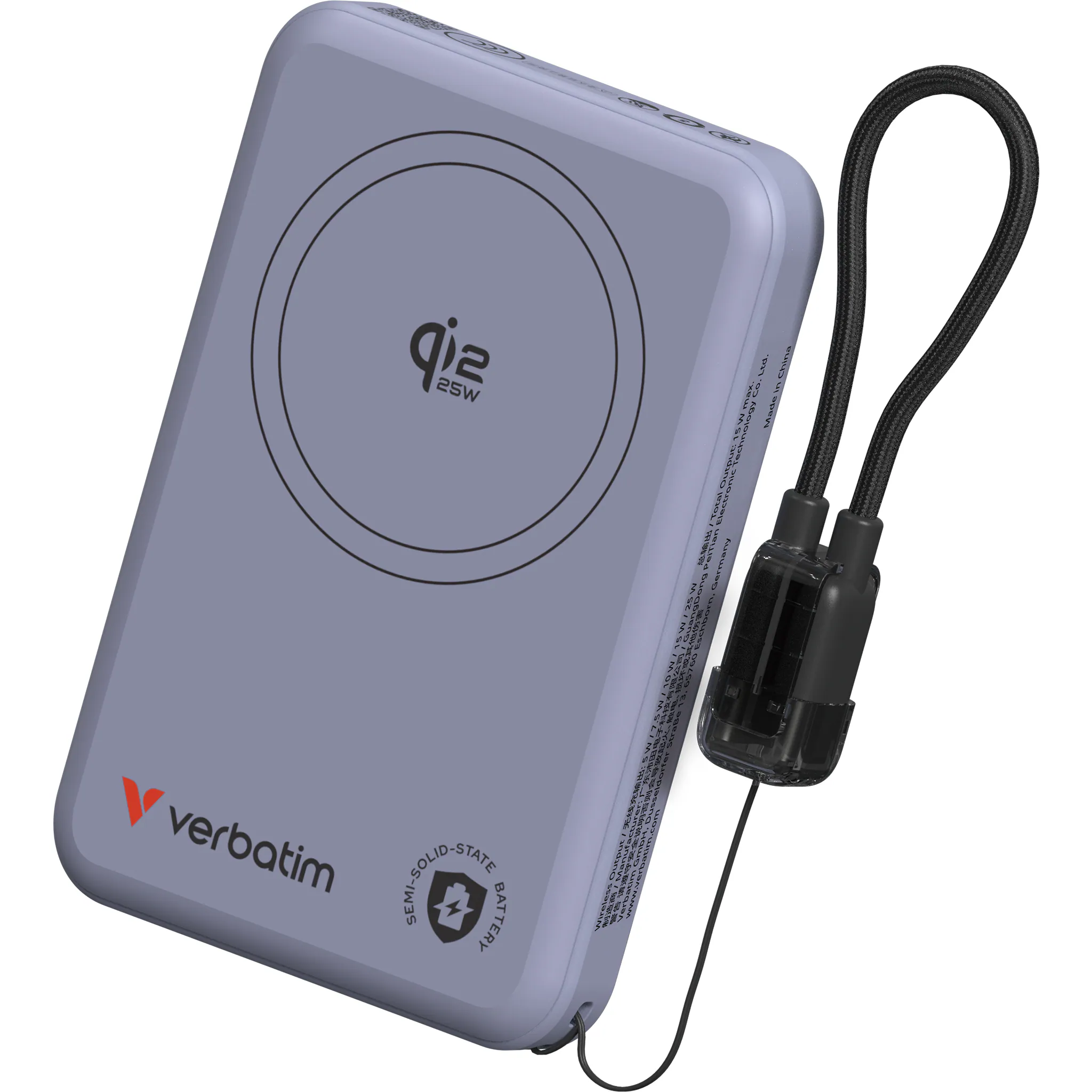 香港行貨 2年保養 威寶 Verbatim SnapBlok 10000mAh Qi2.2 半固態磁吸無線流動充電池 (*3C認證+二維碼）