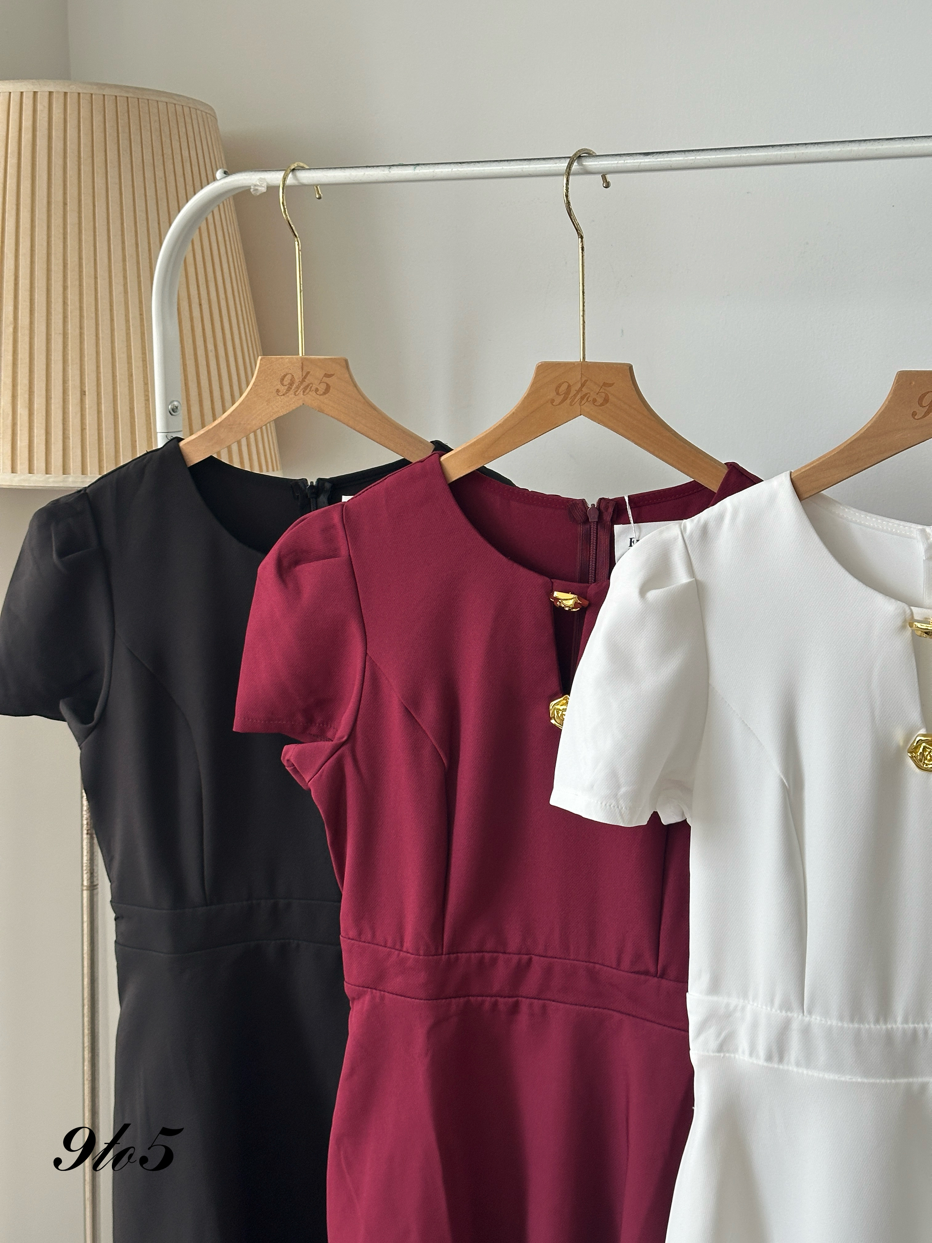 D2332 Puff Sleeve Dress - 4 Colors