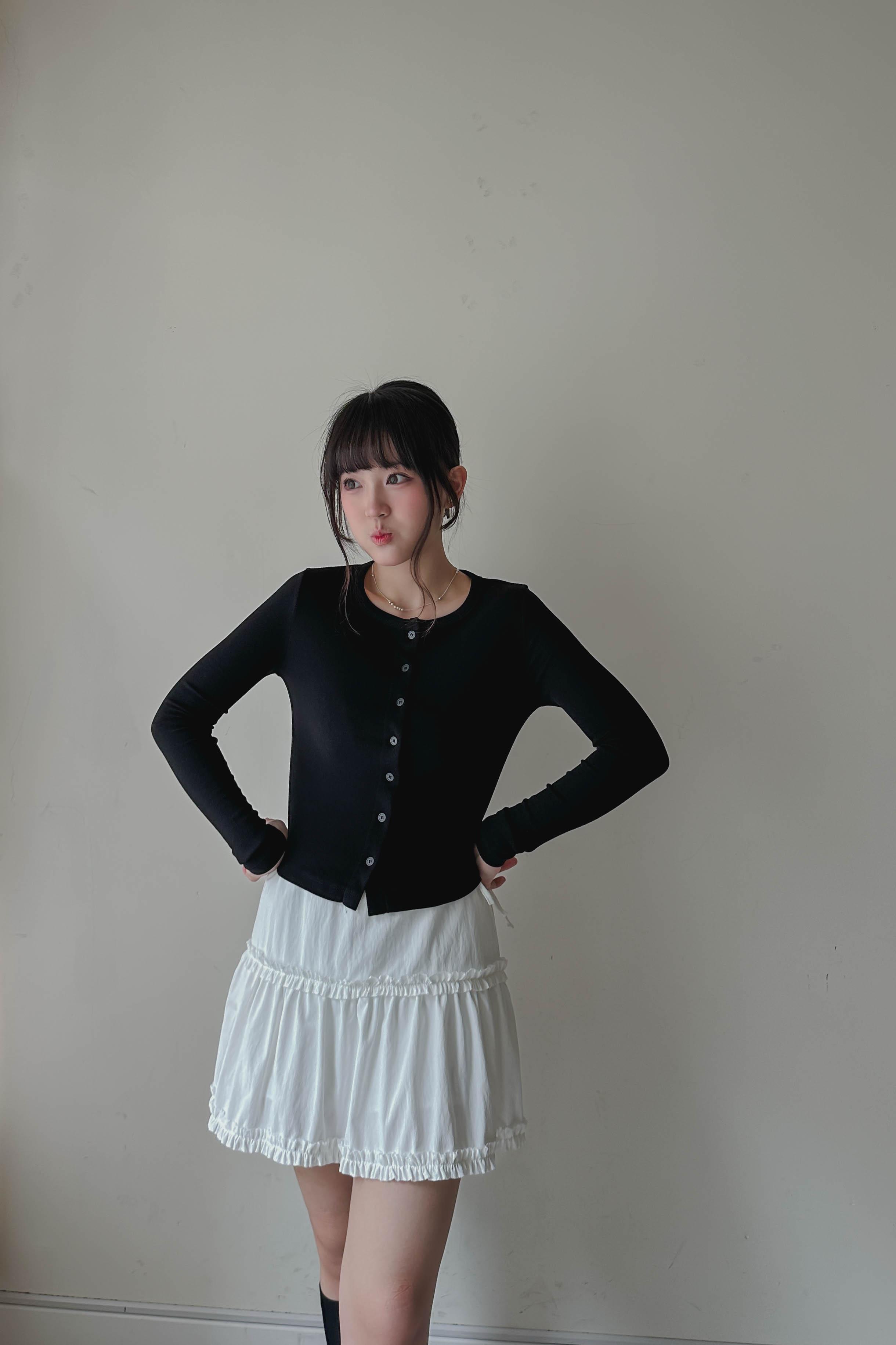 荷葉邊半身短裙 [✓防走光安全褲] (兩色入)