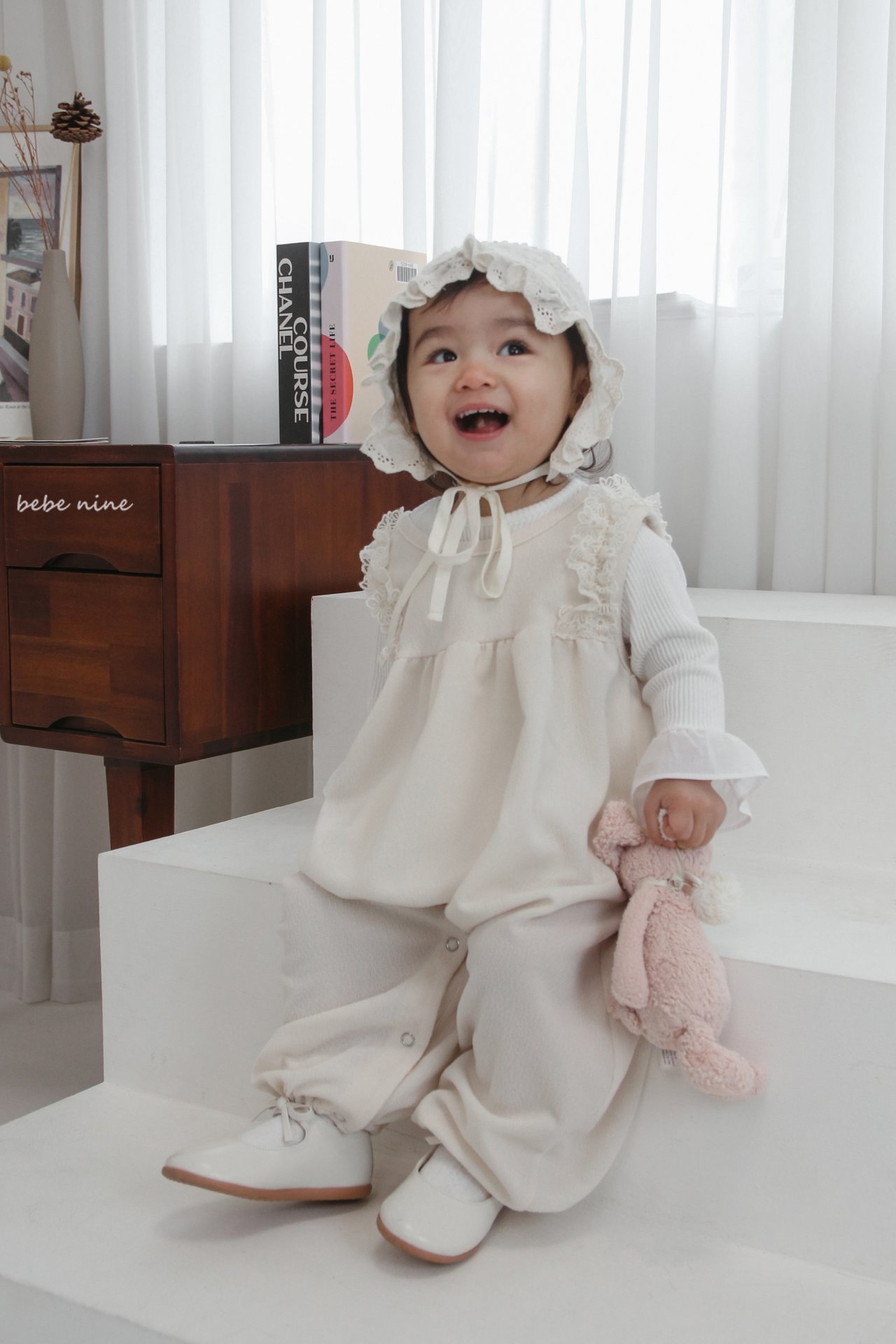 🌸預訂 韓國直送🌸🇰🇷Bebenine兩色蕾絲花邊後背蝴蝶結綁帶背心連身褲