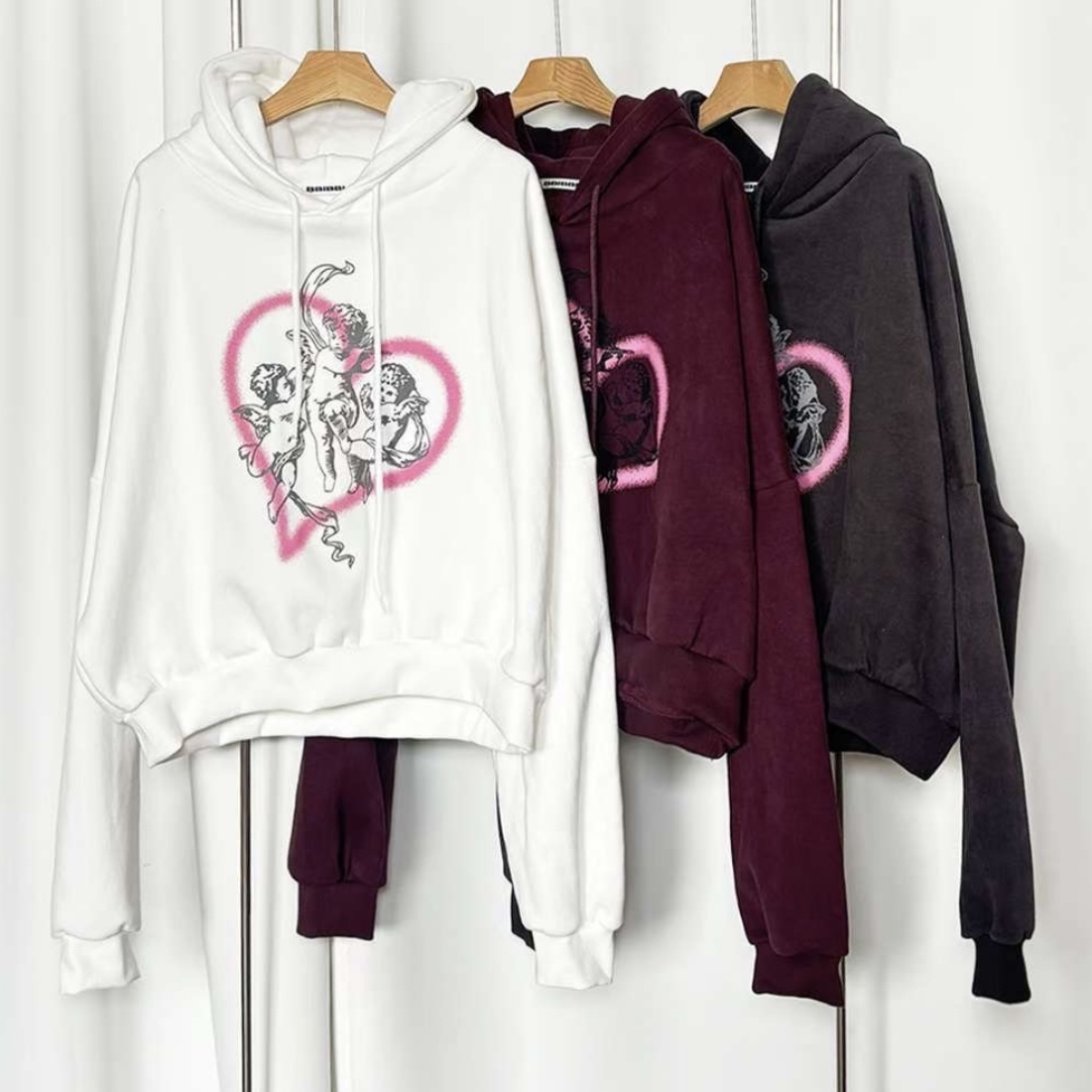 已售罄❌韓國塗鴉天使有帽Hoodie 