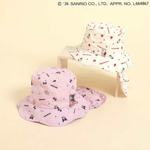 🆕【⭐訂購⭐】 🇯🇵日本直送 🌀#Sanrio 防UV 撥水加工 漁夫帽[連遮陽罩]［2款選］🌀 [ELBA-0112][260313]
