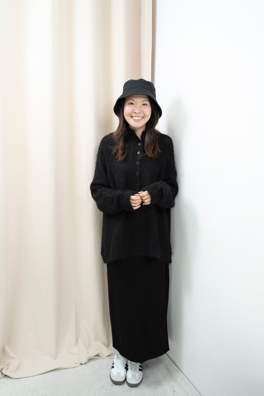 馬海毛鬆鬆上衣（黑色）