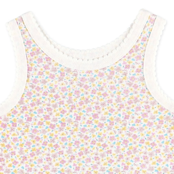 🇯🇵預訂 日本直送🇯🇵清爽材質花卉扇形花邊純棉背心包屁衣三件套