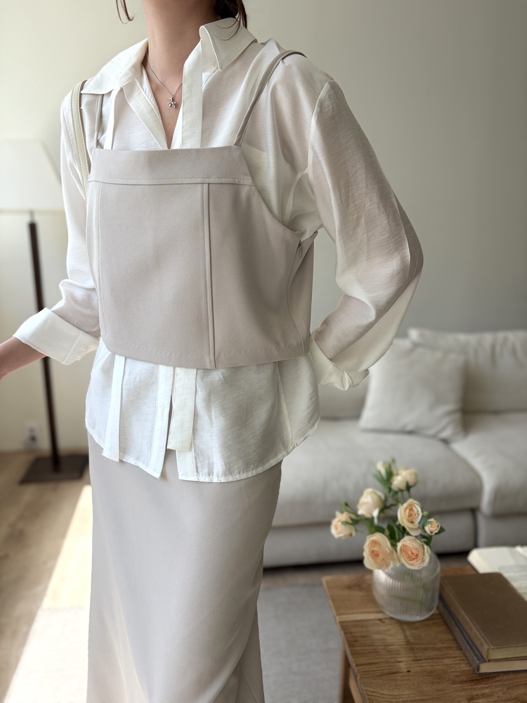 Tie Detail Sheer Blouse (Ivory)