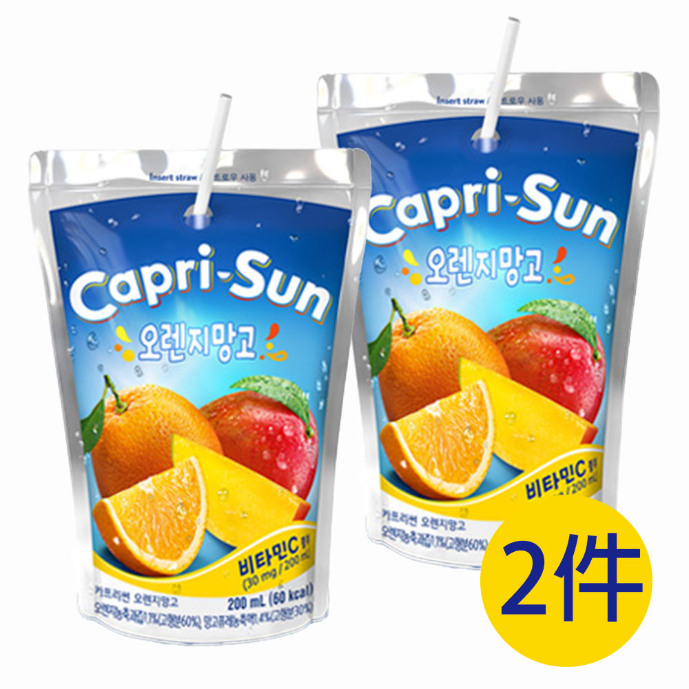 Capri-Sun 韓國 橙芒果 果汁 飲料 200ml (鍚紙袋裝)