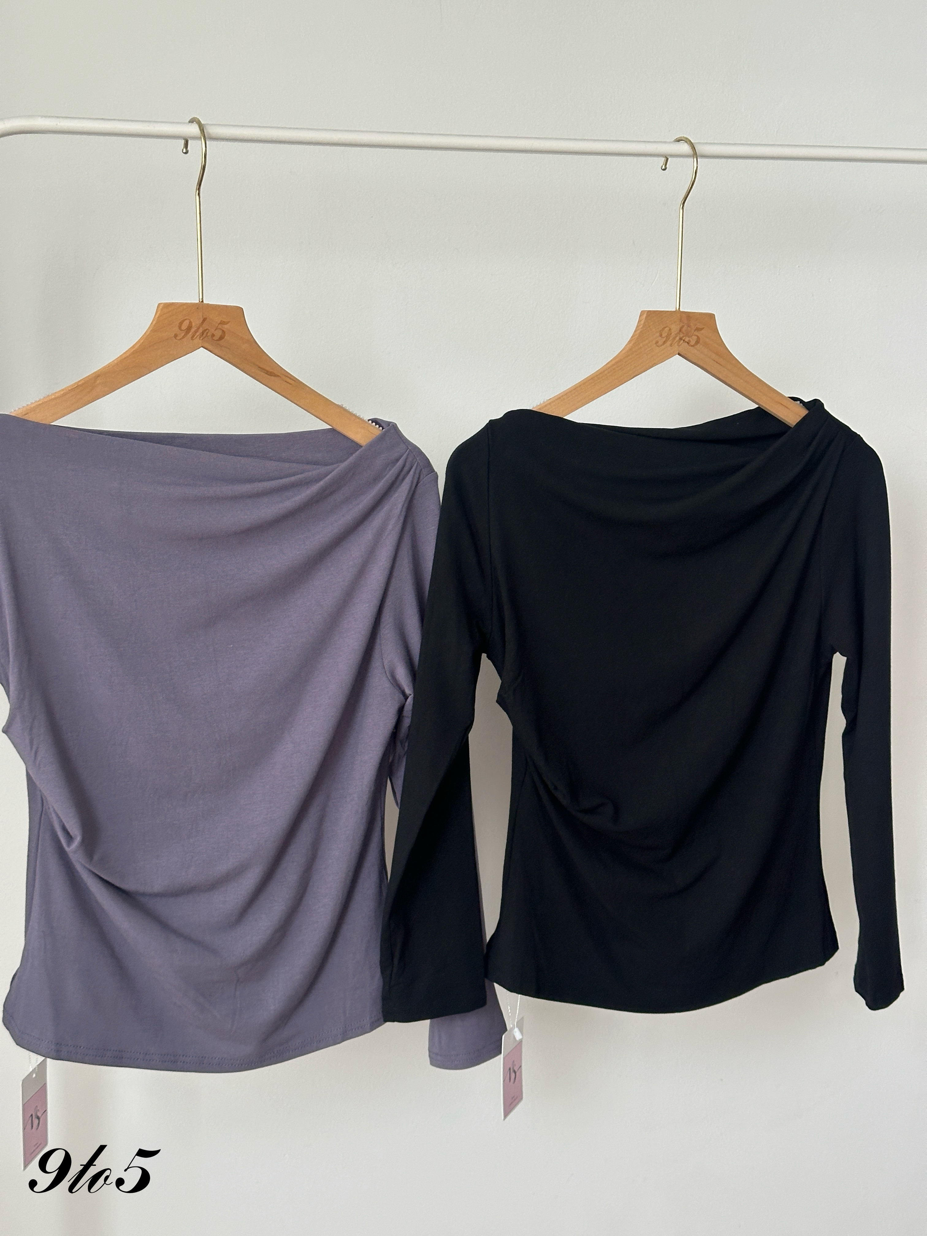 T4435 Long Sleeve Boat Neck Top - 4 Colors 