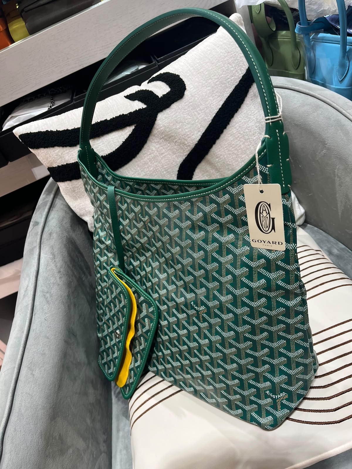 全新未使用品Goyard Boheme Hobo Green 100%Authentic, 全新未使用品 ✅Pouch ✅dust bag 