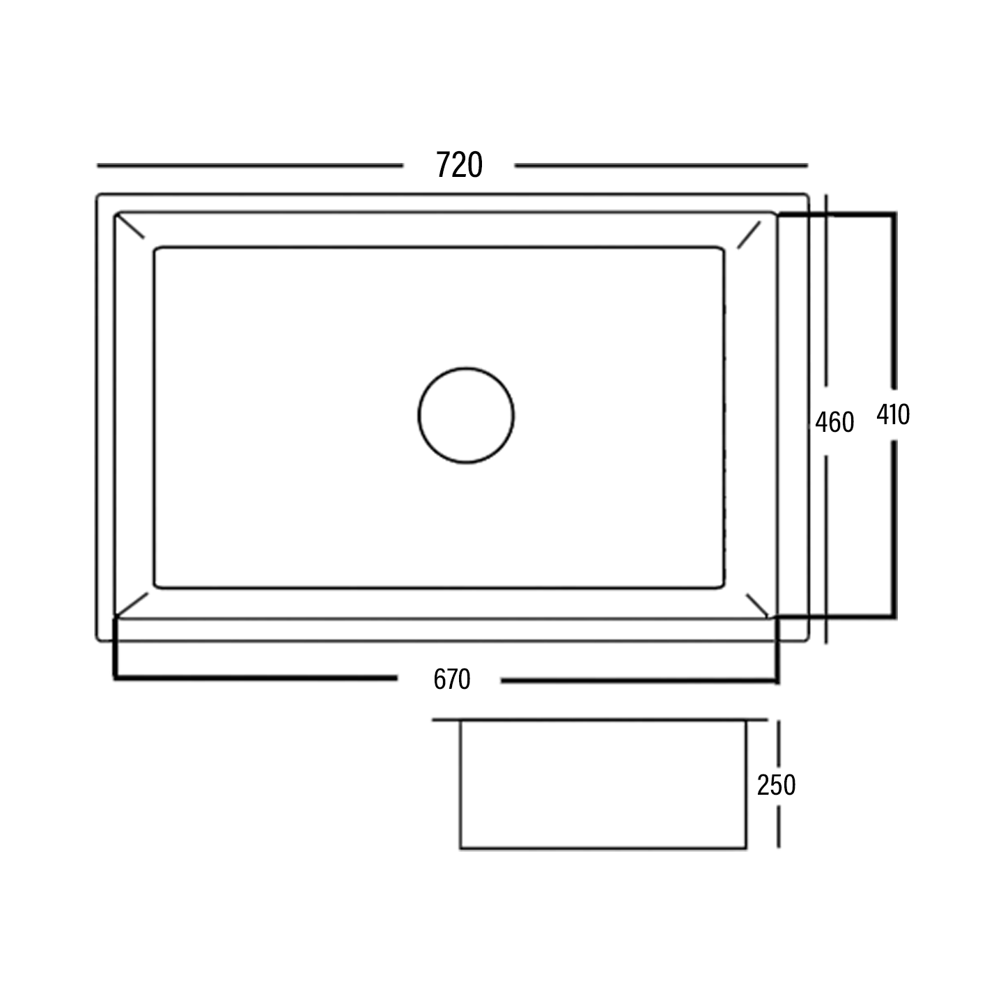 Otosani Single Bowl Stainless Steel Kitchen Sink (7246#) OTOSS7246