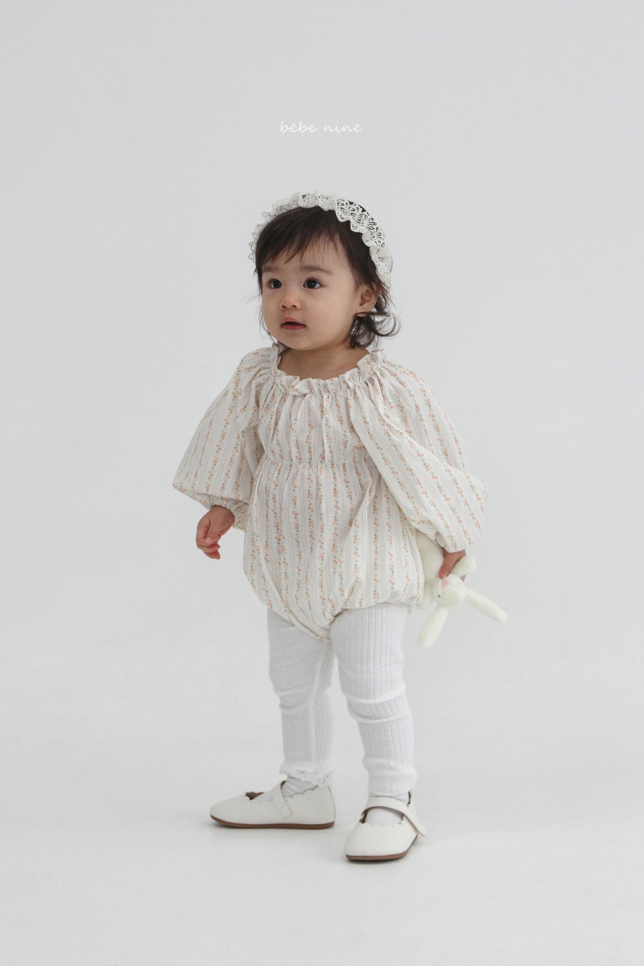 🌸預訂 韓國直送🌸🇰🇷Bebenine兩色碎花條紋寬鬆長袖包屁衣