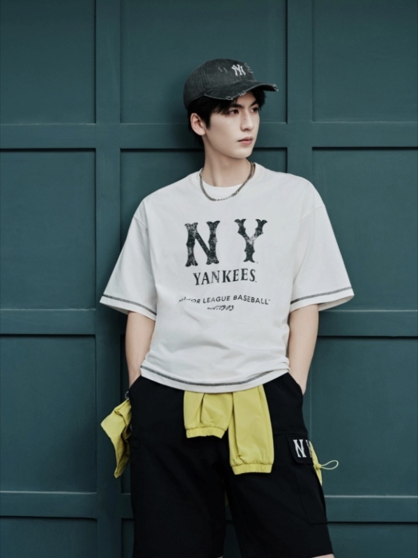 0714 （原版訂製 品質1:1打版 ）NY 复古情侣短袖