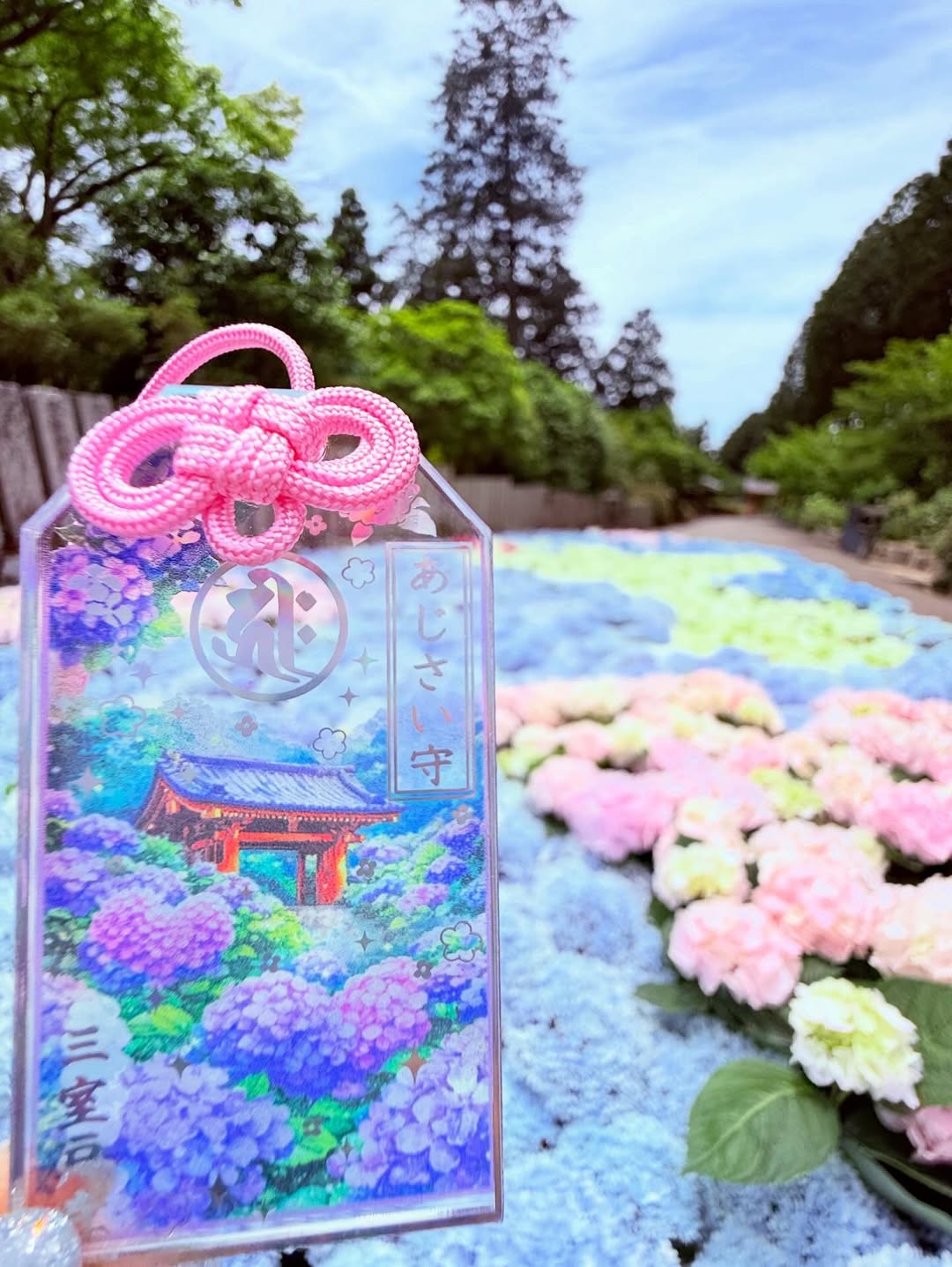 《Pre-Order》亞克力繡球花御守 アクリルあじさい御守り｜三室戶寺
