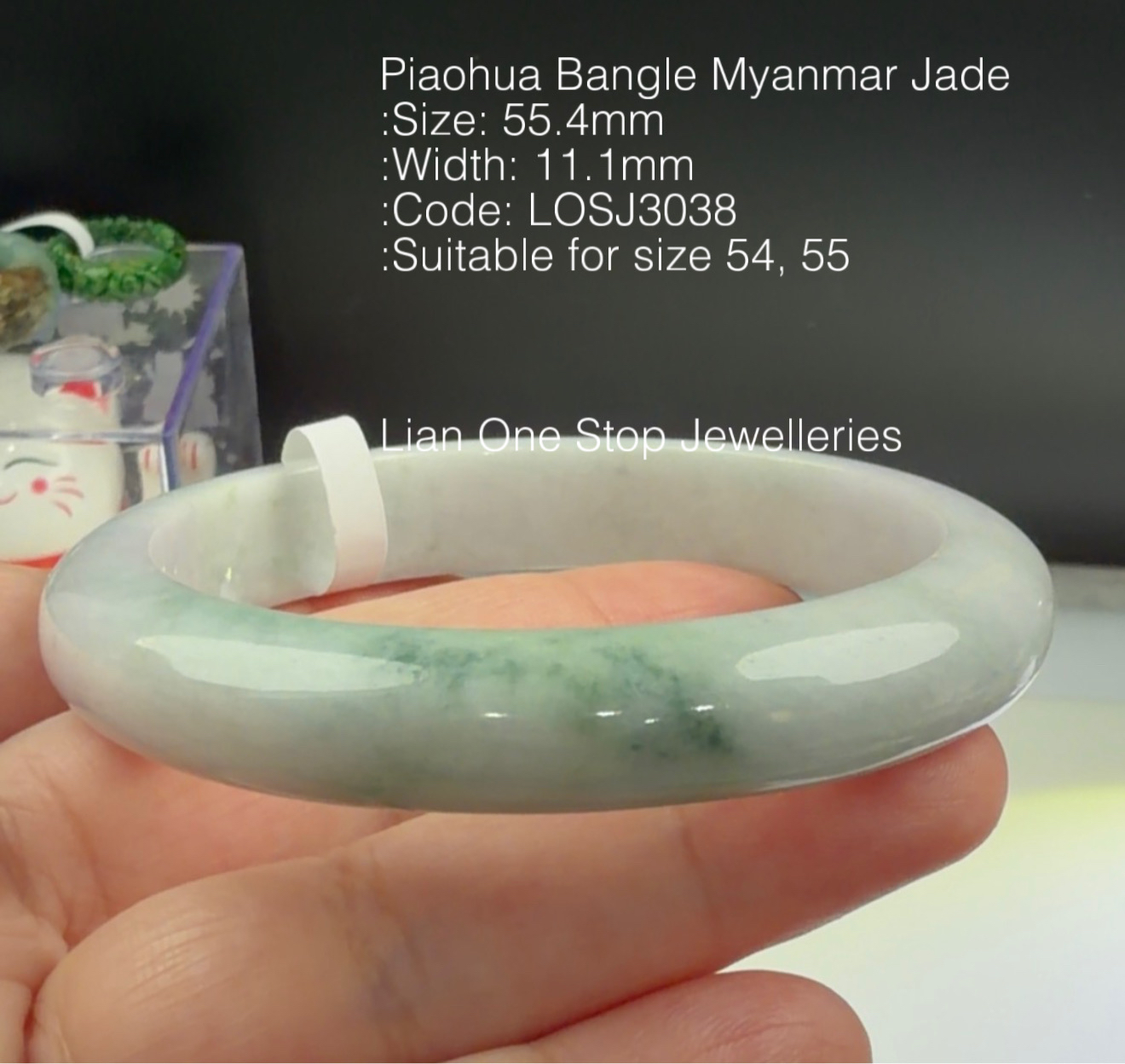 SPECIAL OFFER! 5.54cm Code: LOSJ3038 Piaohua Bangle Myanmar Jade