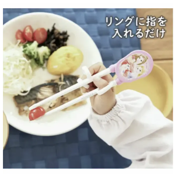日本 EDISON mama - 迪士尼公主學習筷 右手 - 粉 (適2歲以上) 平行進口