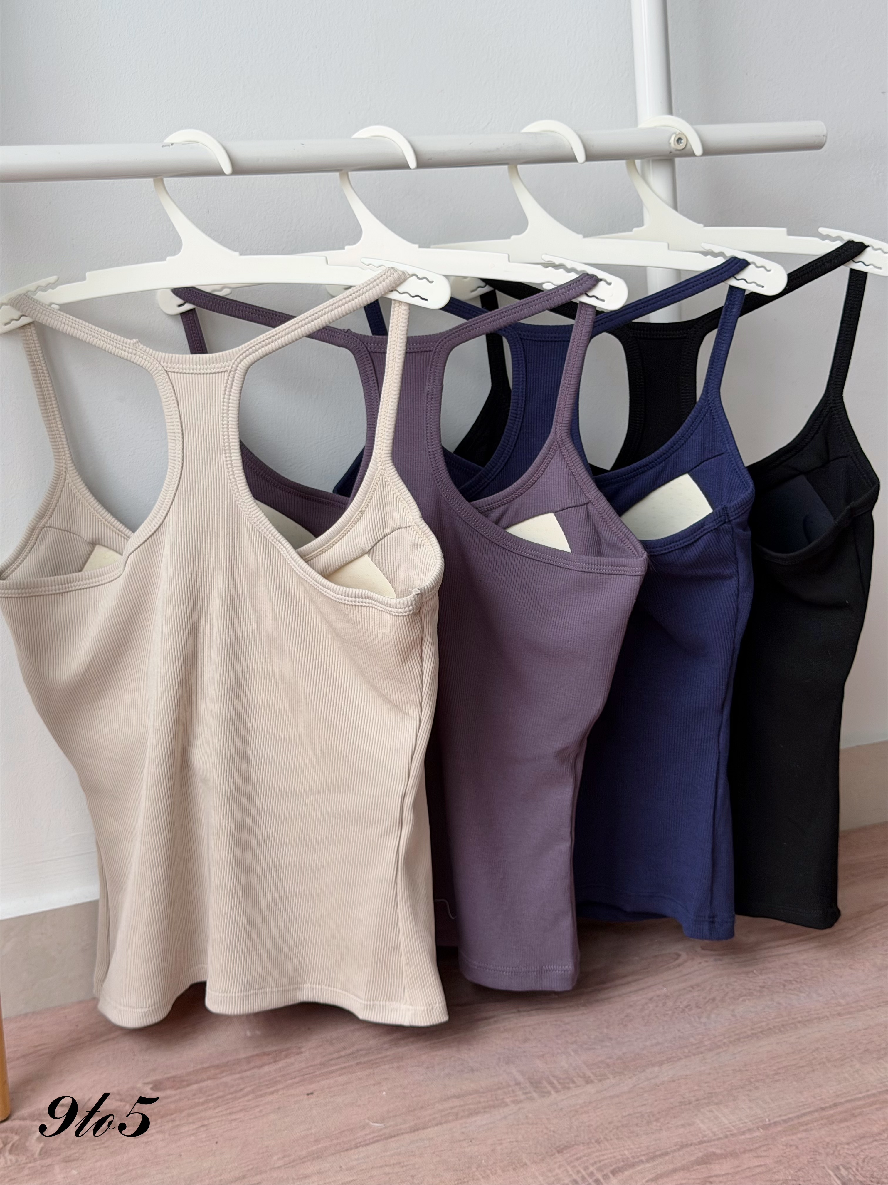 T4535 Halter Neck Camisole with Bra Pad - 4 Colors