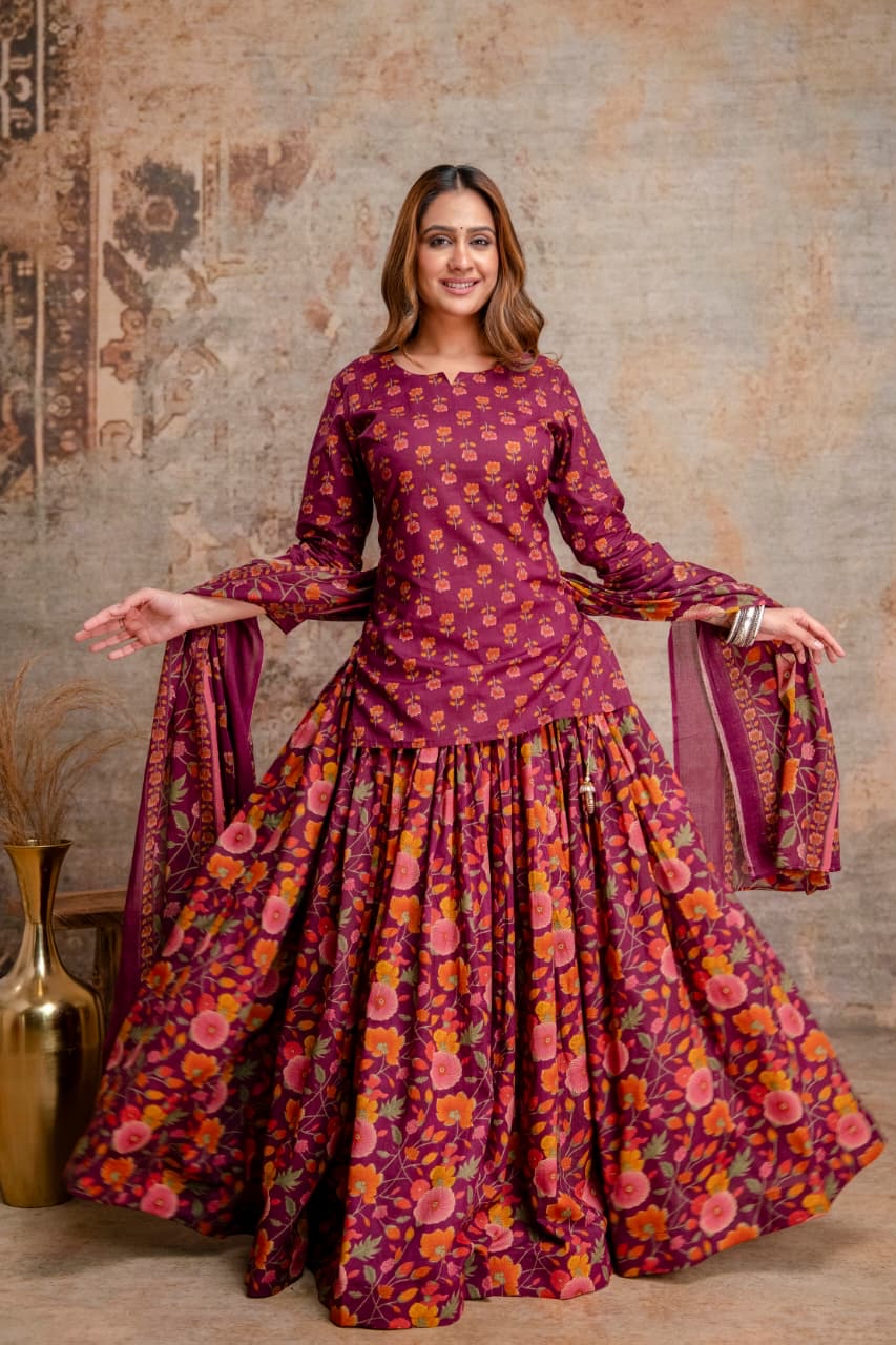 Gulbahar: Plum Blossom Gopi Set