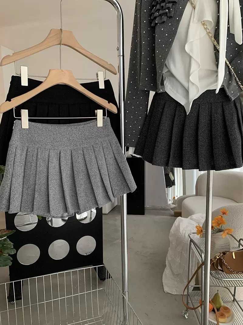 韩版百搭防走光百褶裙