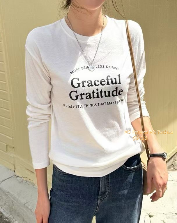 G6122/G6123 韓國🇰🇷靚料字母長袖tee