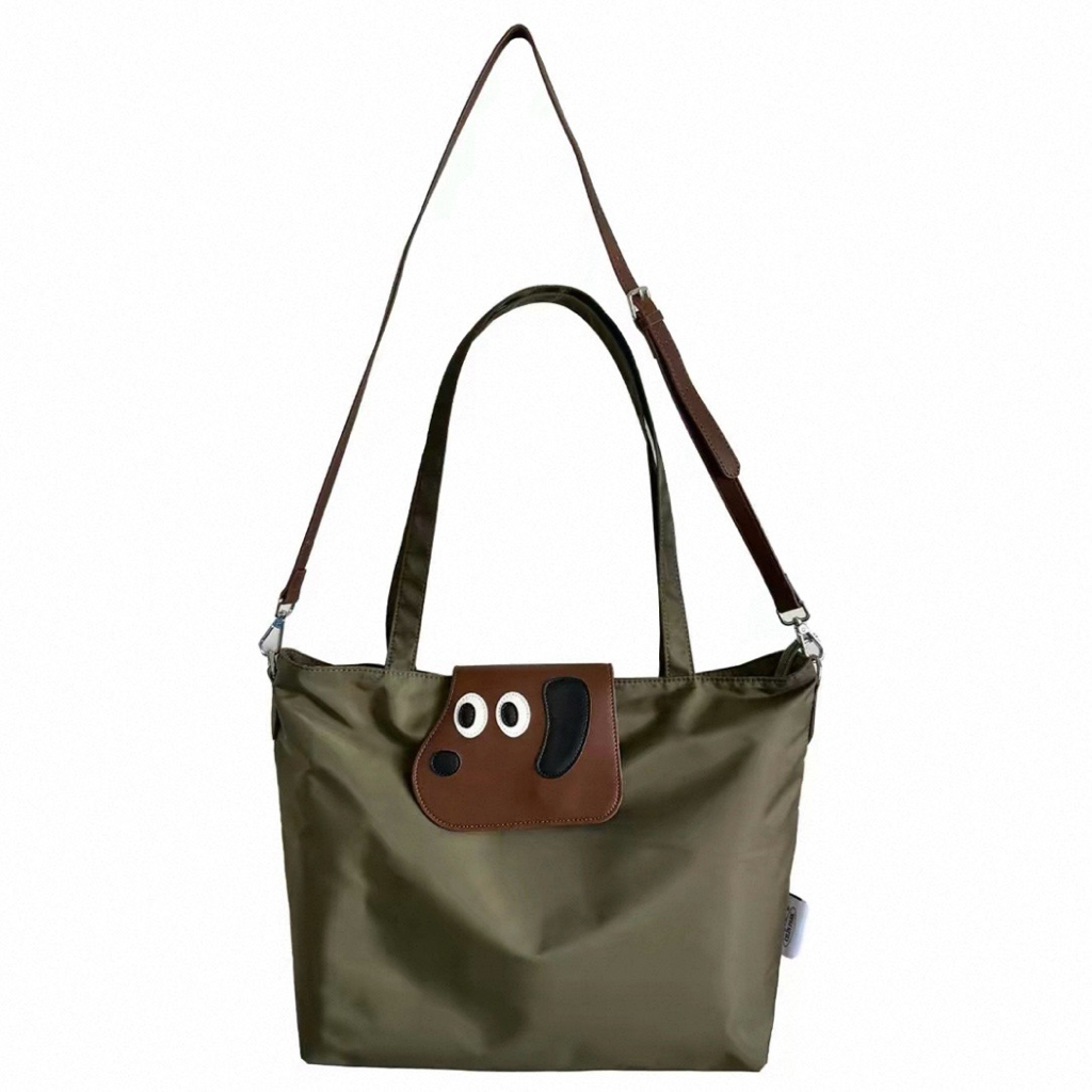  裝得下世界的大頭狗狗・兩用大容量托特包