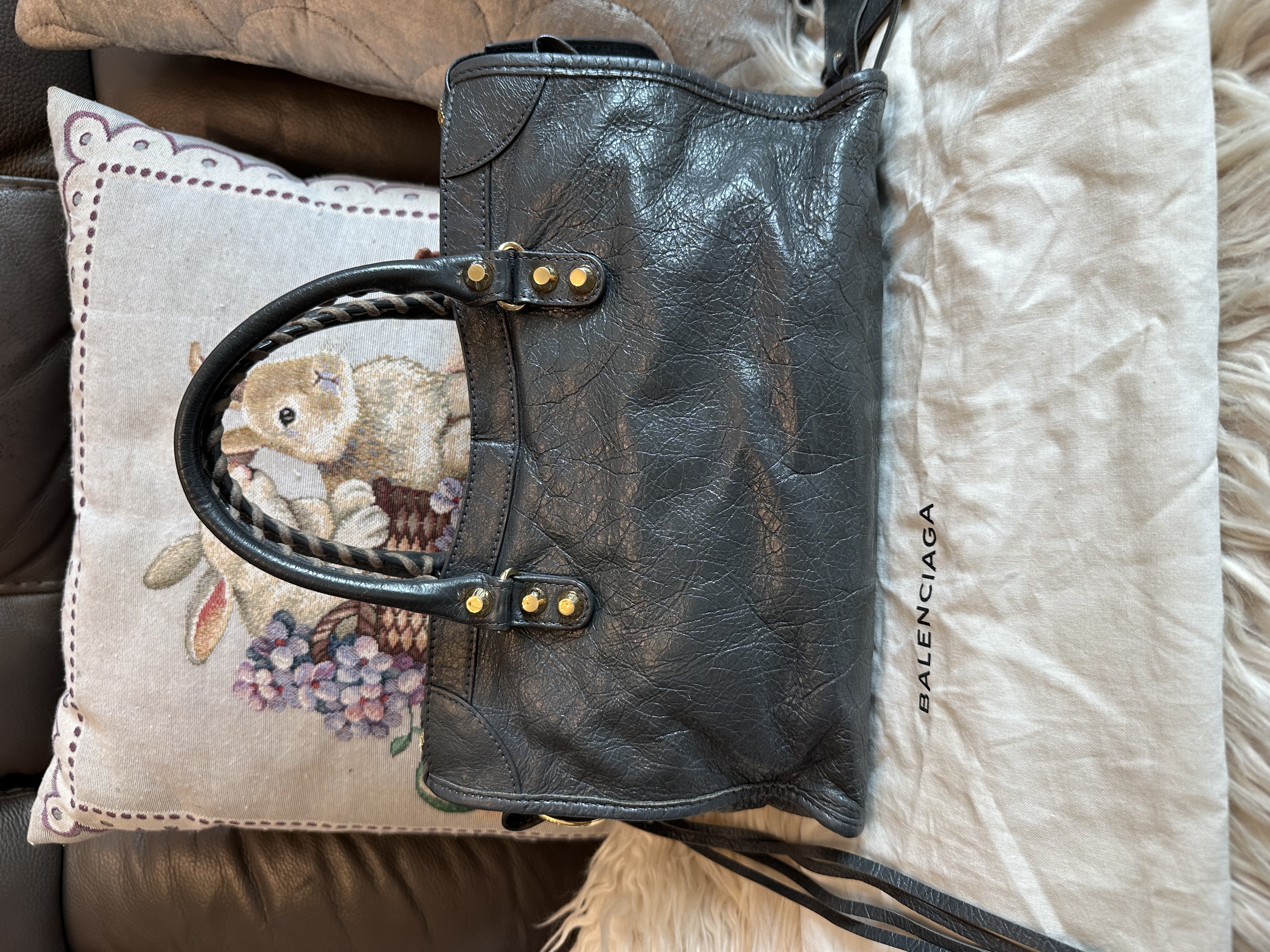 balenciaga dark grey city ghw 