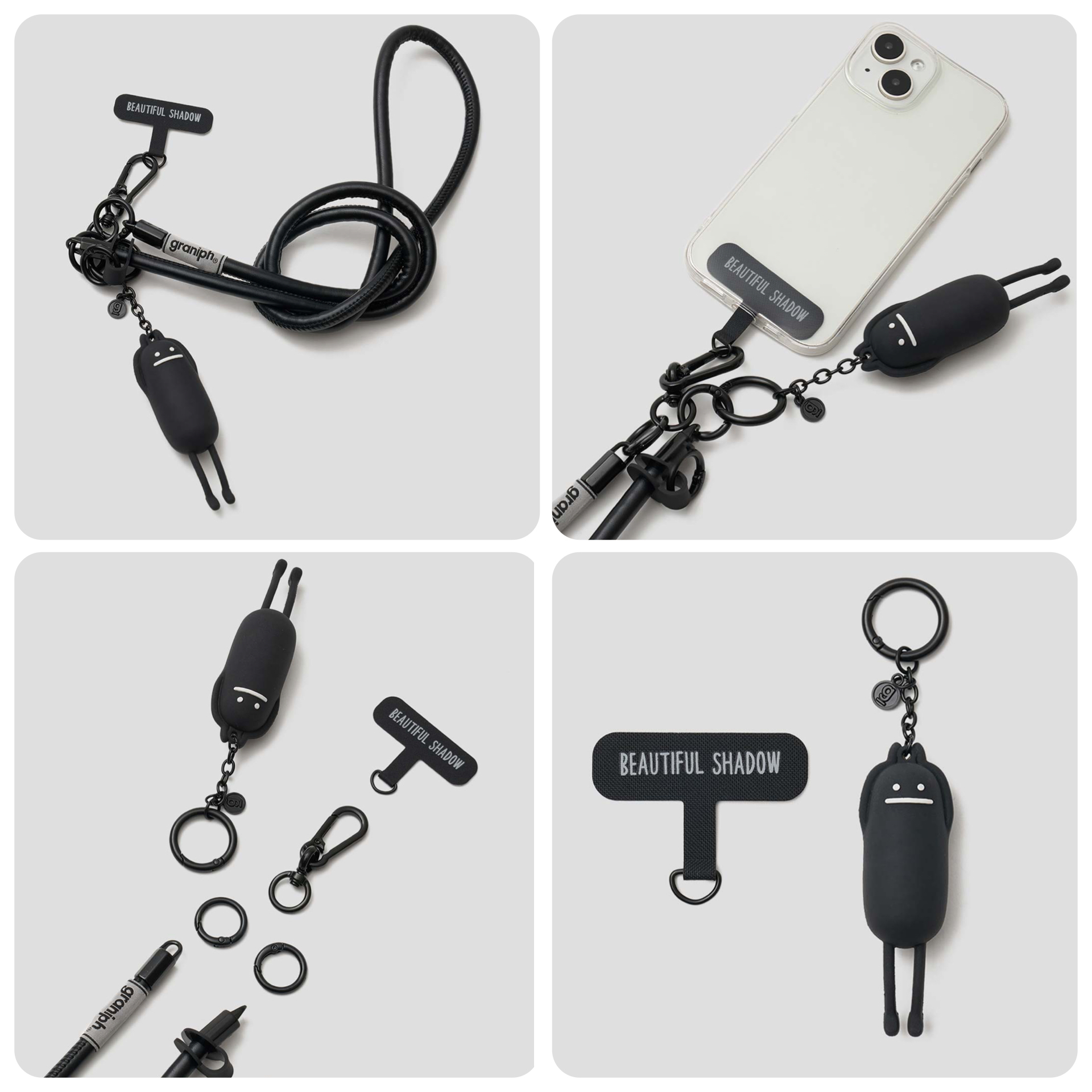 日本預訂📍日本黑豆人立體吊飾電話手帶/斜咩帶