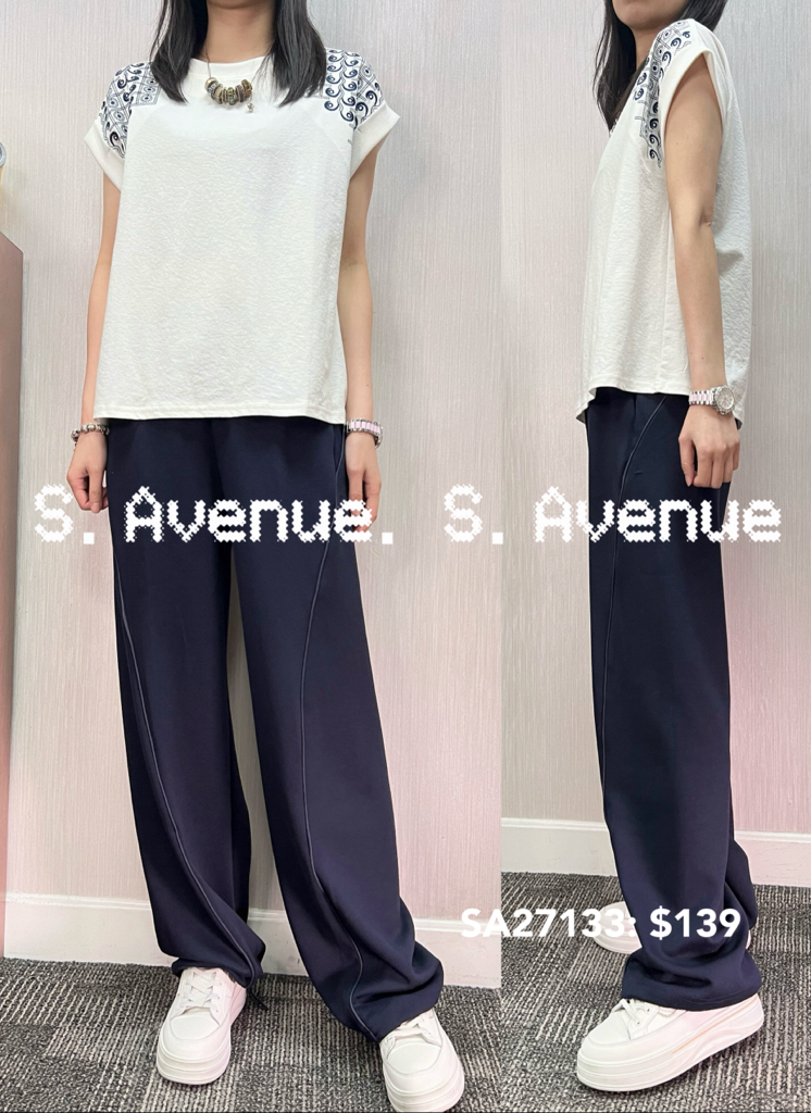 SA27133: 短袖側繡花tee