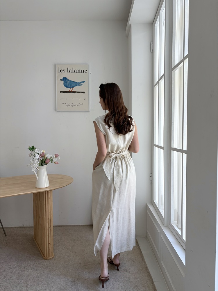 Effortless Wrap Dress (Oat)