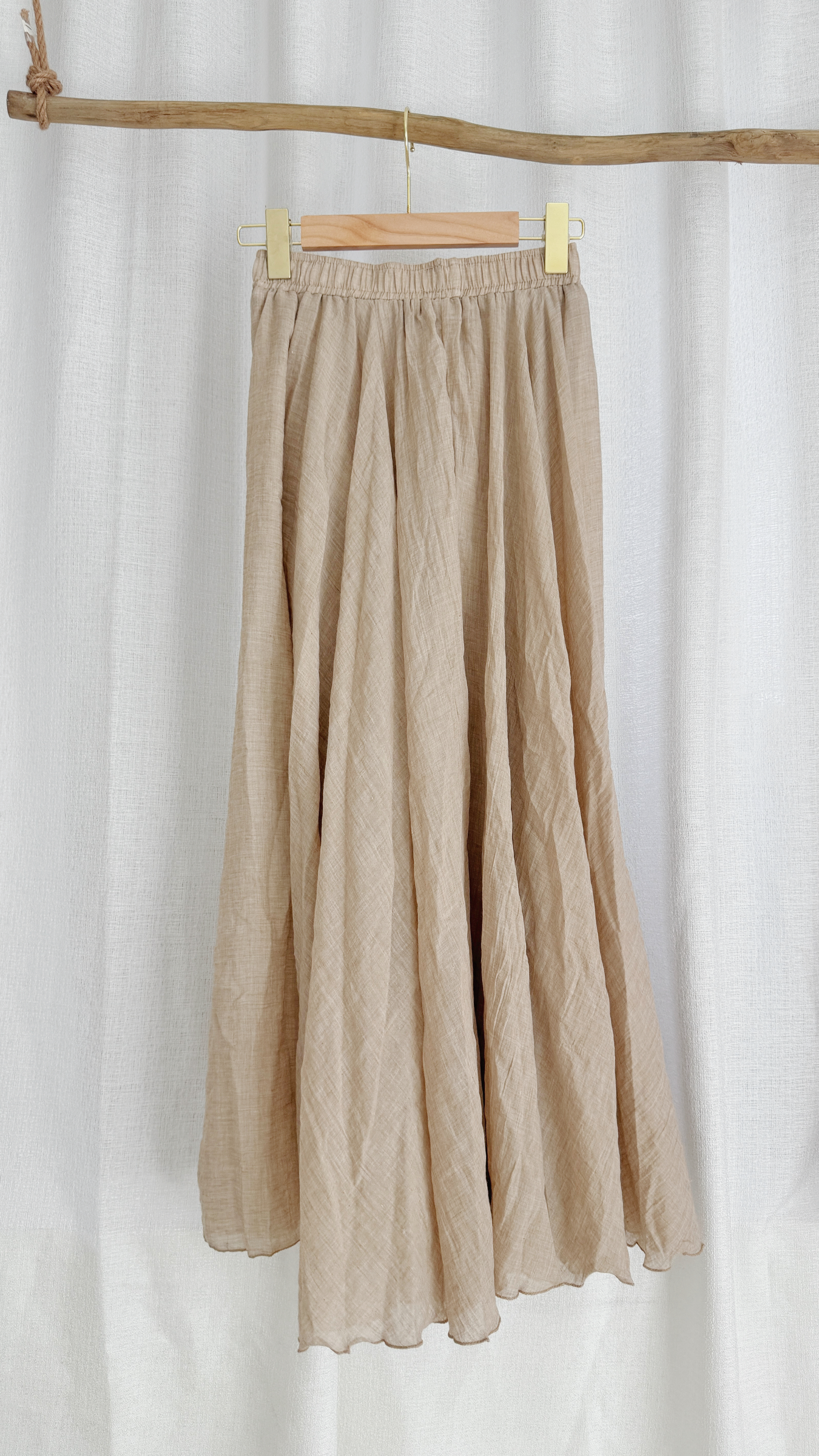 简约气质薄款棉麻半裙