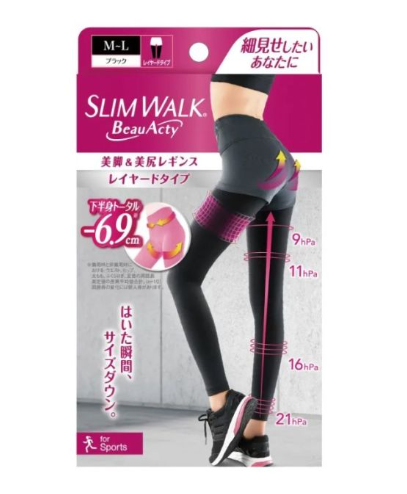 PH739(M-L)Slimwalk美腿運動壓力褲黑色