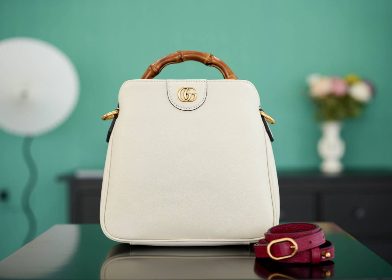 Gucci Bamboo 1947 Small Top Handle Bag - Ivory Leather