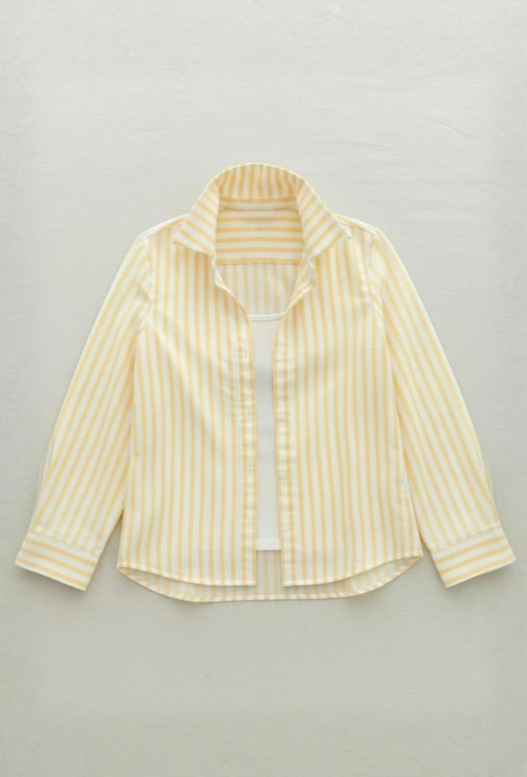 Pastel Vertical Stripe Button Up