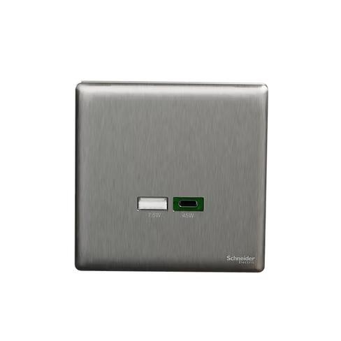 施耐德 Unica X 炫星銀 45W Type A+C USB快速充電 插座