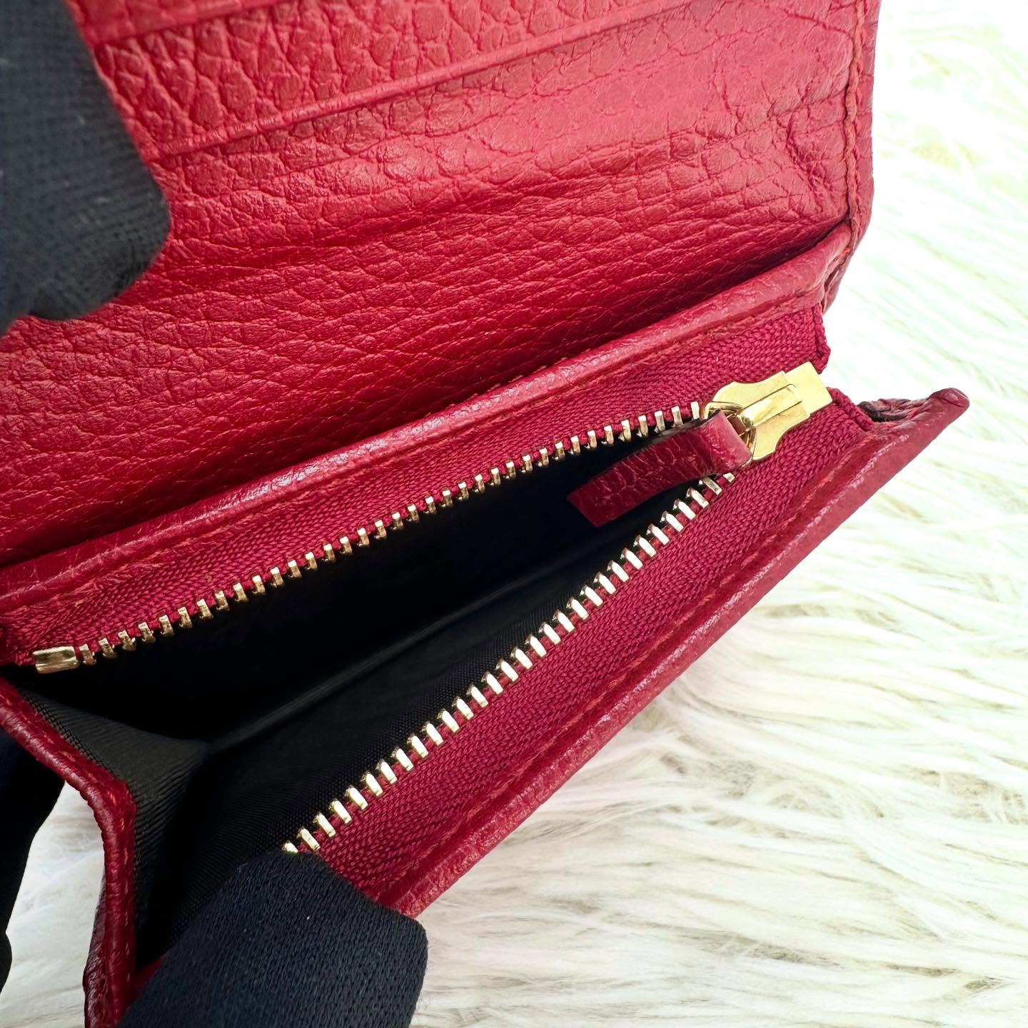 GUCCI 🤍PRE OWNED Marmont Card Case Wallet 紅色金扣短銀包 全套有盒❤️ 