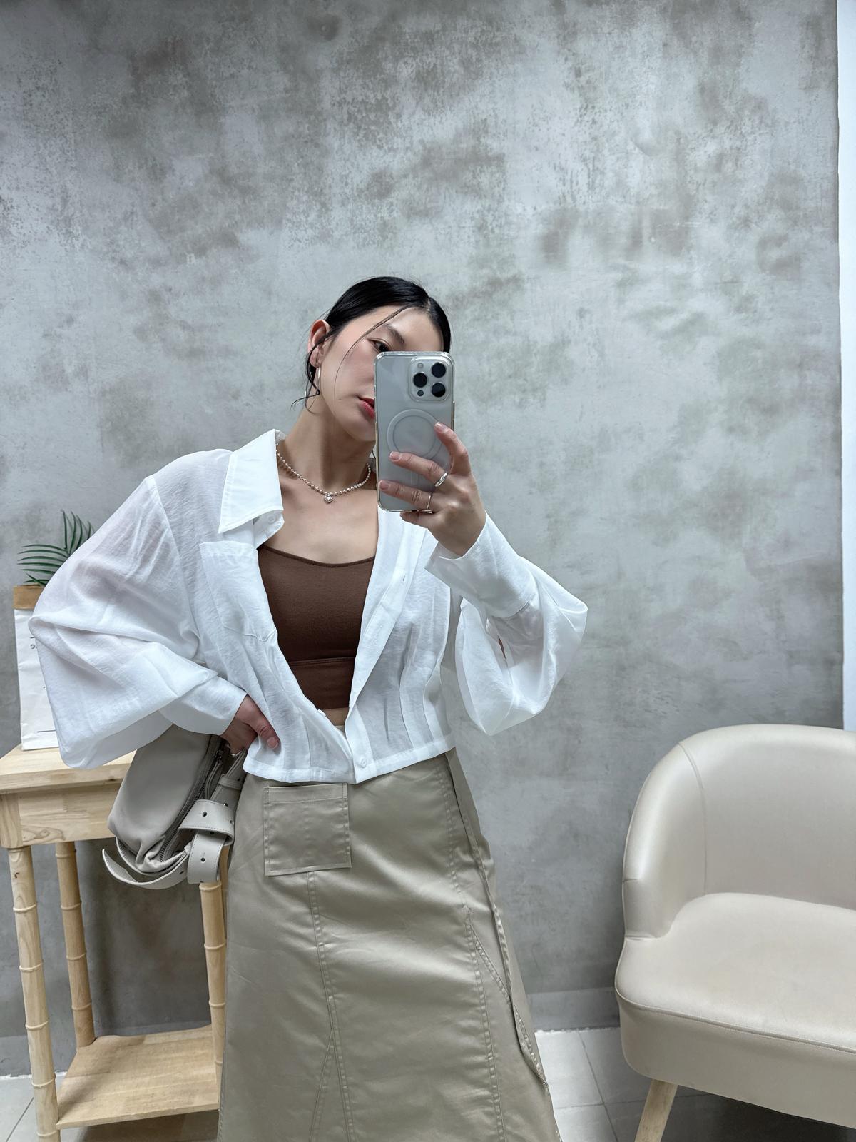 D16 打褶腰恤衫外套